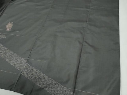 平和屋着物●訪問着　本場大島紬　総刺繍　ミミズク　正絹　逸品　未使用　CABG1178yc