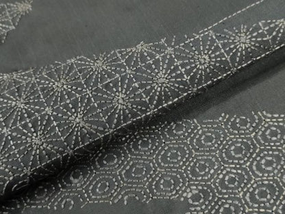 平和屋着物●訪問着　本場大島紬　総刺繍　ミミズク　正絹　逸品　未使用　CABG1178yc