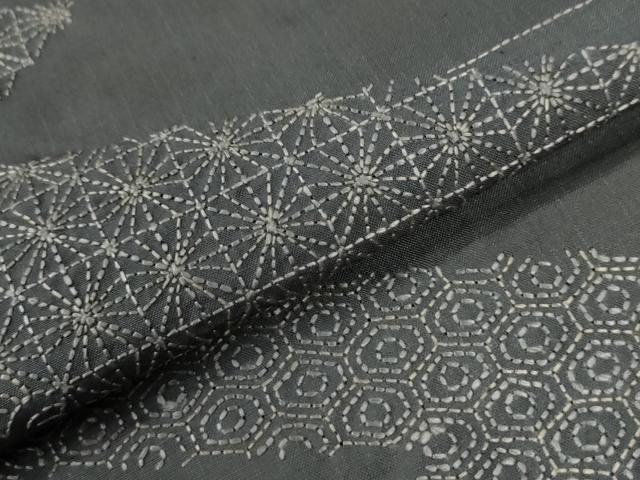 平和屋着物●訪問着　本場大島紬　総刺繍　ミミズク　正絹　逸品　未使用　CABG1178yc