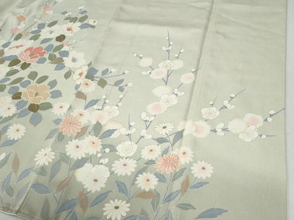 平和屋着物●訪問着　駒刺繍　草花文　金彩　正絹　逸品　未使用　CABG1180yc