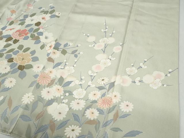 平和屋着物●訪問着　駒刺繍　草花文　金彩　正絹　逸品　未使用　CABG1180yc