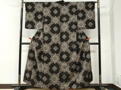 平和屋着物●本場大島紬　龍郷絣　正絹　逸品　CABG1181yc