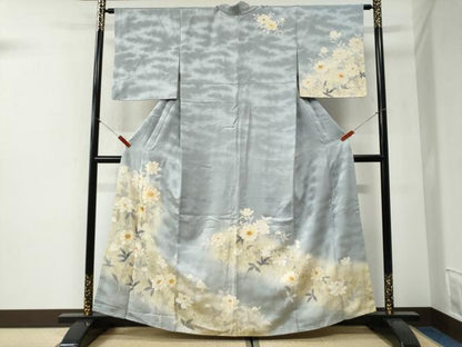 平和屋着物●訪問着　駒刺繍　草花文　暈し染め　金彩　正絹　逸品　未使用　CABG1183yc