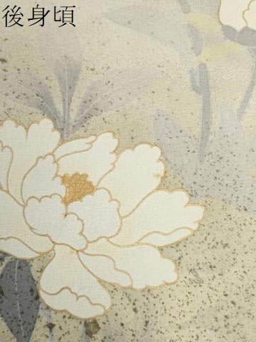平和屋着物●訪問着　駒刺繍　草花文　暈し染め　金彩　正絹　逸品　未使用　CABG1183yc