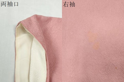 平和屋着物●上質な色無地　花唐草地紋　珊瑚色　正絹　逸品　CABG1184yc