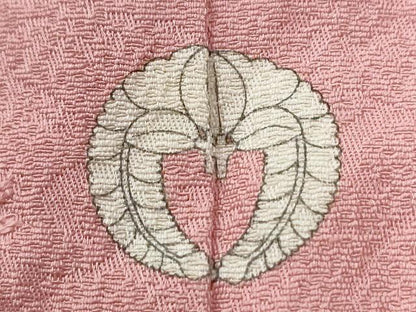平和屋着物●上質な色無地　花唐草地紋　珊瑚色　正絹　逸品　CABG1184yc