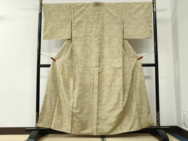 平和屋着物●本場大島紬　7マルキ　雲取り流水草花文　正絹　逸品　CABG1186yc