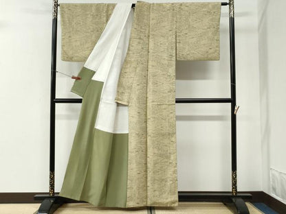 平和屋着物●本場大島紬　7マルキ　雲取り流水草花文　正絹　逸品　CABG1186yc