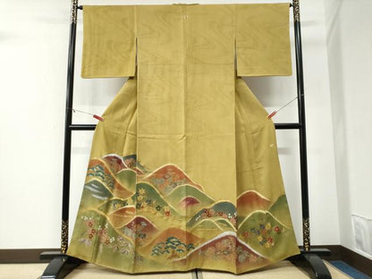 平和屋着物●豪華色留袖　作家物　遠山松竹梅花文　金銀彩　正絹　逸品　CABG1190yc