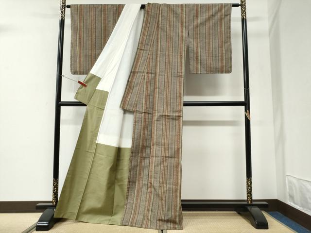 平和屋着物●上質な紬　吉祥間道　正絹　逸品　CABG1195yc