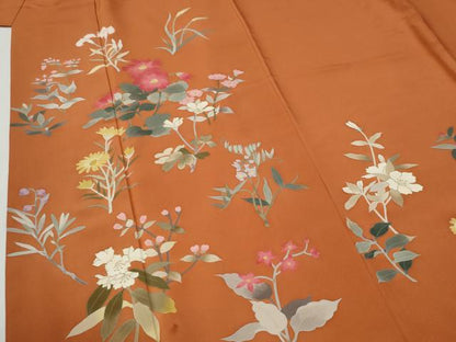 平和屋着物●訪問着　草花文　正絹　逸品　CABG1198yc