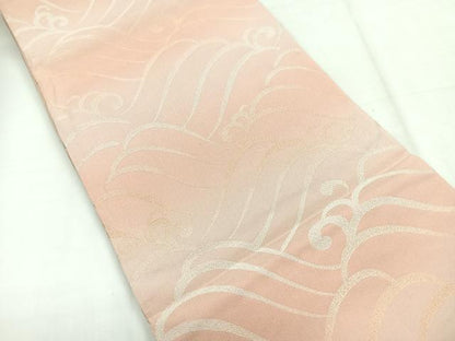 平和屋着物◎六通柄袋帯 綴れ 立波文 銀糸 正絹 逸品 未使用 CABG1202nb