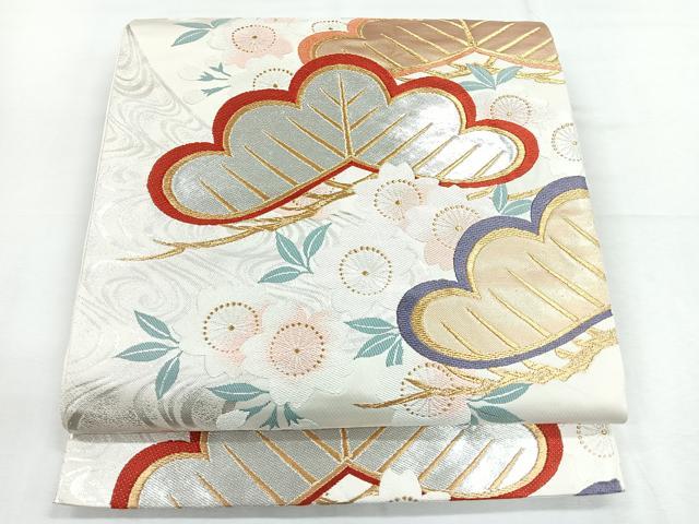 平和屋着物◎六通柄袋帯 松桜 金銀糸 正絹 逸品 CABG1209nb