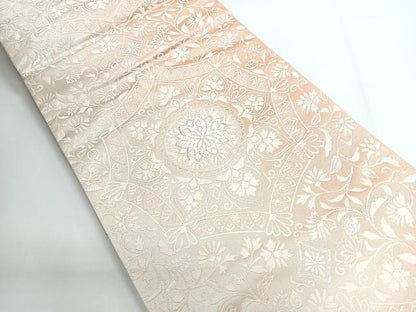 平和屋着物◎六通柄袋帯 正倉院花文 銀糸 正絹 逸品 CABG1224nb