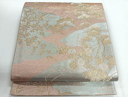 平和屋着物◎六通柄袋帯 長寿錦 金糸 鈴乃屋扱い 正絹 逸品 CABG1229nb