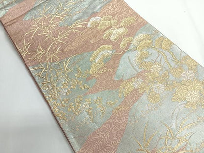 平和屋着物◎六通柄袋帯 長寿錦 金糸 鈴乃屋扱い 正絹 逸品 CABG1229nb