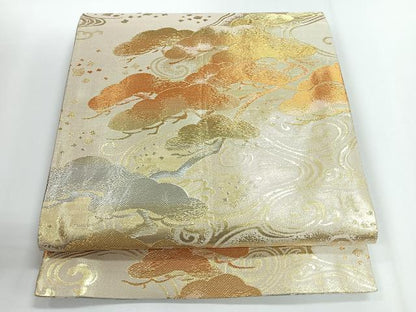 平和屋着物◎両面 六通柄袋帯 浜松文 金銀糸 正絹 逸品 CABG1230nb