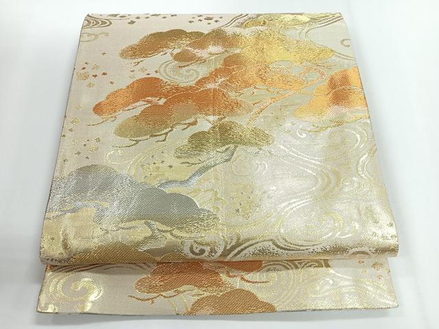 平和屋着物◎両面 六通柄袋帯 浜松文 金銀糸 正絹 逸品 CABG1230nb