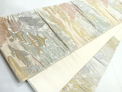 平和屋着物◎六通柄袋帯 京名所 プラチナ二重織 正絹 逸品 CABG1234nb