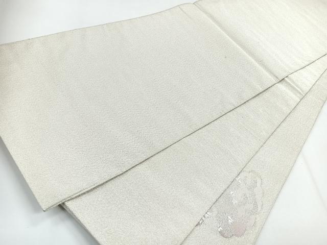 平和屋着物◎太鼓柄袋帯 綴れ 雲取り花文 銀糸 正絹 逸品 CABG1243nb