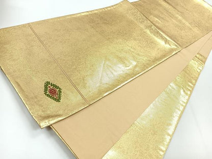 平和屋着物◎六通柄袋帯 金糸 正絹 逸品 CABG1247nb