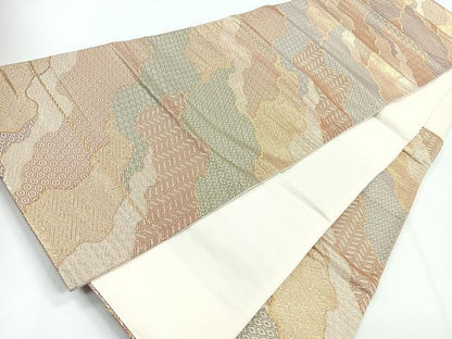 平和屋着物◎佐賀錦 六通柄袋帯 道長文 金糸 二重箔 正絹 逸品 CABG1251nb