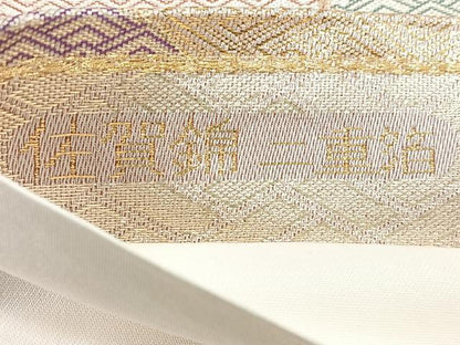 平和屋着物◎佐賀錦 六通柄袋帯 道長文 金糸 二重箔 正絹 逸品 CABG1251nb