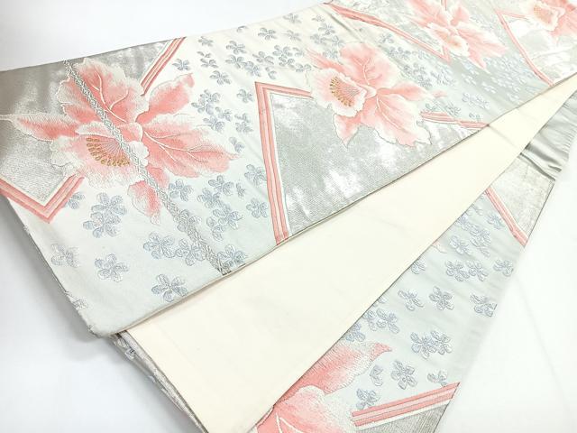 平和屋着物◎西陣　橋本保江作　六通柄袋帯　唐織　カトレア　金銀糸　正絹　逸品　CABG1254nb