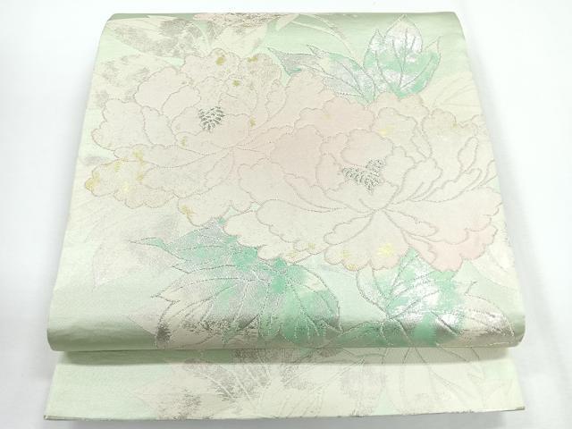 平和屋着物＊夏物　太鼓柄　本袋帯　流水芝文　銀糸　正絹　逸品　DABC8317cm 平和屋着物＊夏物 太鼓柄袋帯 唐織 薄 金銀糸 正絹 逸品 未使用