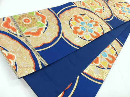 平和屋着物◎六通柄袋帯　正倉院花文　金銀糸　正絹　逸品　CABG1264nb