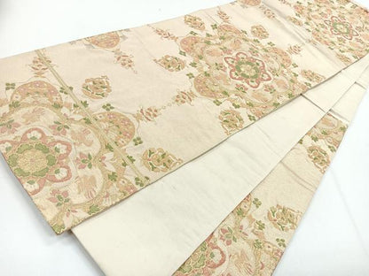 平和屋着物◎六通柄袋帯 正倉院花文 金糸 正絹 逸品 CABG1265nb