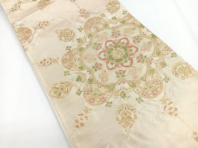 平和屋着物◎六通柄袋帯 正倉院花文 金糸 正絹 逸品 CABG1265nb