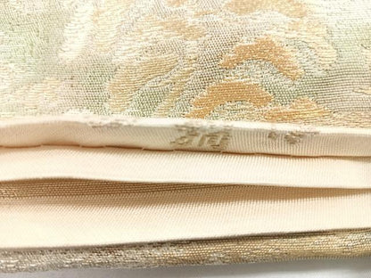 平和屋着物◎西陣　六通柄袋帯　風景文　金糸　正絹　逸品　CABG1269nb
