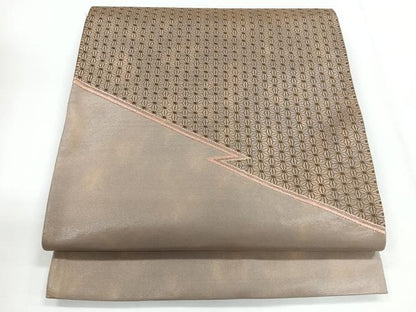 平和屋着物◎太鼓柄袋帯　麻の葉文様　正絹　逸品　CABG1289nb