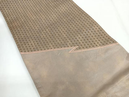 平和屋着物◎太鼓柄袋帯　麻の葉文様　正絹　逸品　CABG1289nb