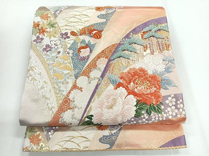 平和屋着物◎六通柄袋帯　唐織　御山春秋紋　金糸　正絹　逸品　CABG1290nb