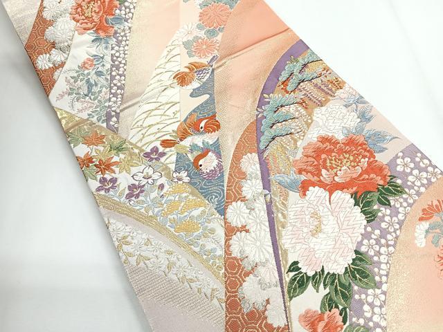 平和屋着物◎六通柄袋帯　唐織　御山春秋紋　金糸　正絹　逸品　CABG1290nb