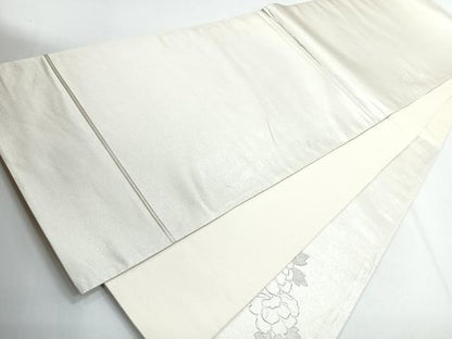 平和屋着物◎太鼓柄　花車文　銀彩　袋帯　正絹　逸品　CABG1292nb