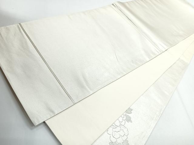 平和屋着物◎太鼓柄　花車文　銀彩　袋帯　正絹　逸品　CABG1292nb