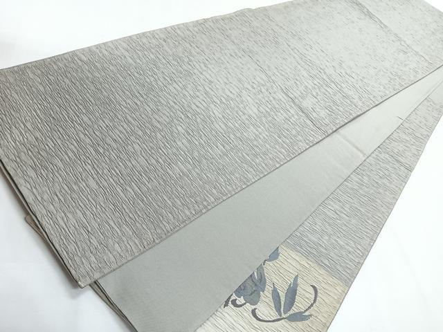 平和屋着物◎太鼓柄袋帯　ふくれ織　南天文　正絹　逸品　CABG1306nb