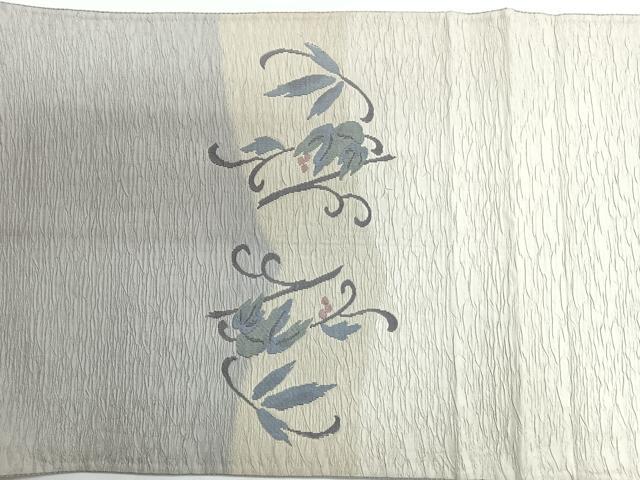 平和屋着物◎太鼓柄袋帯　ふくれ織　南天文　正絹　逸品　CABG1306nb
