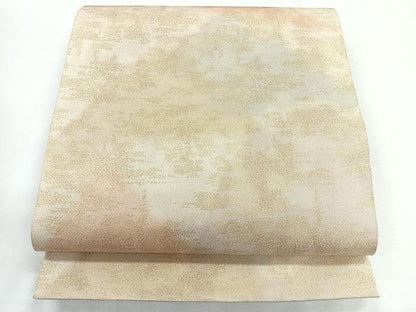平和屋着物◎全通柄袋帯　砂子綴れ　遠山文　金糸　正絹　逸品　CABG1340nb