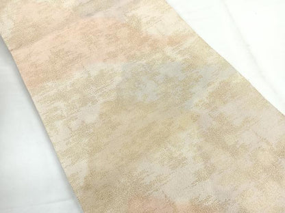 平和屋着物◎全通柄袋帯　砂子綴れ　遠山文　金糸　正絹　逸品　CABG1340nb