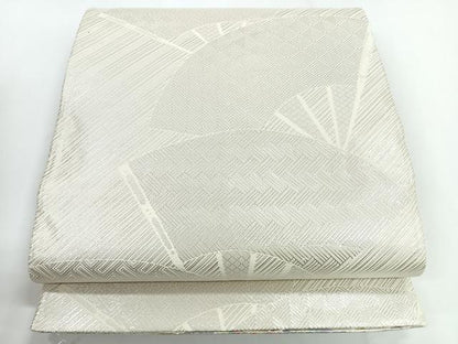 平和屋着物◎佐賀錦 両面 全通柄袋帯 扇面文 慶長重ね 金銀糸 正絹 逸品 CABG1352nb