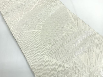 平和屋着物◎佐賀錦 両面 全通柄袋帯 扇面文 慶長重ね 金銀糸 正絹 逸品 CABG1352nb