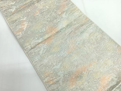 平和屋着物◎六通柄袋帯　風景文　銀糸　正絹　逸品　CABG1355nb