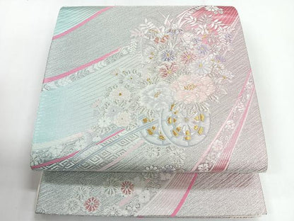 平和屋着物◎六通柄袋帯 花車文 金銀糸 正絹 逸品 CABG1358nb