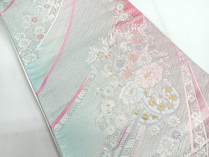 平和屋着物◎六通柄袋帯 花車文 金銀糸 正絹 逸品 CABG1358nb