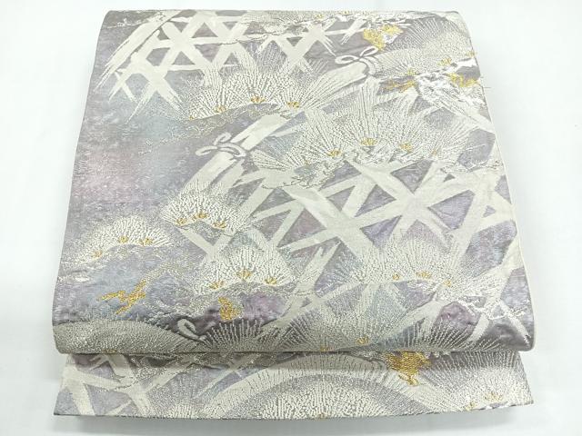 平和屋着物◎六通柄袋帯 三蓋松 金銀糸 正絹 逸品 CABG1366nb