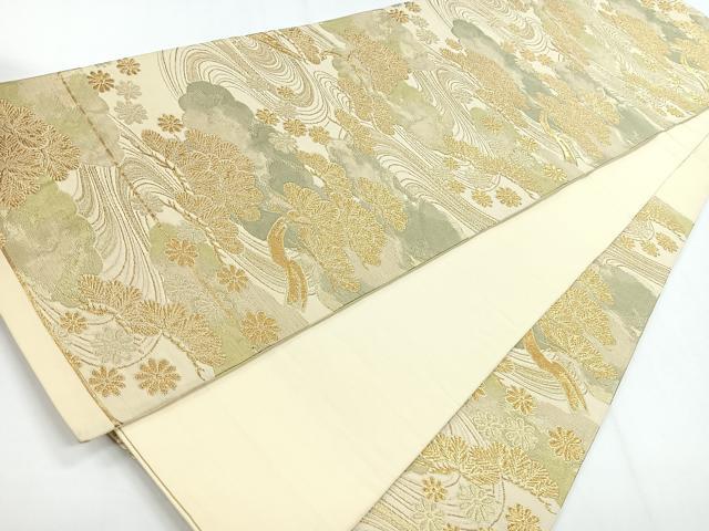 平和屋着物◎六通柄袋帯　浜松文　金糸　正絹　逸品　CABG1368nb